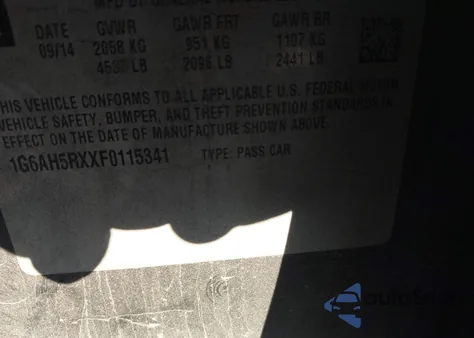 2015 Cadillac Ats Luxury z USA, uszkodzony, nr VIN 1G6AH5RXXF0115341